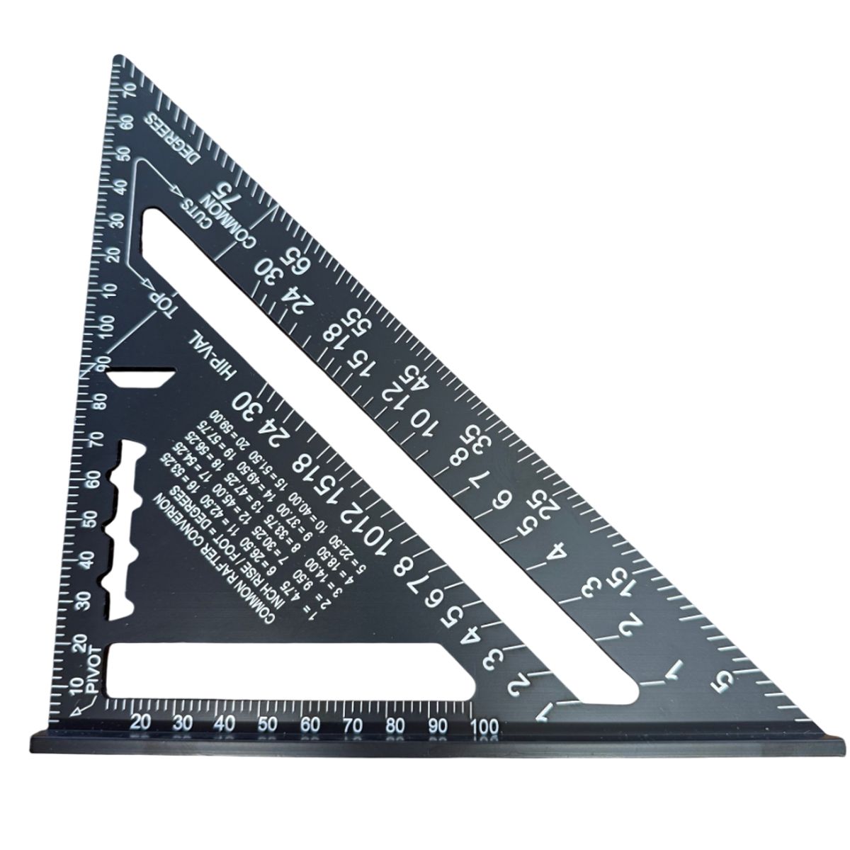 GENERICO - Escuadra Rapida Metrica Aluminio Carpinteria Negro 7 Pulgadas