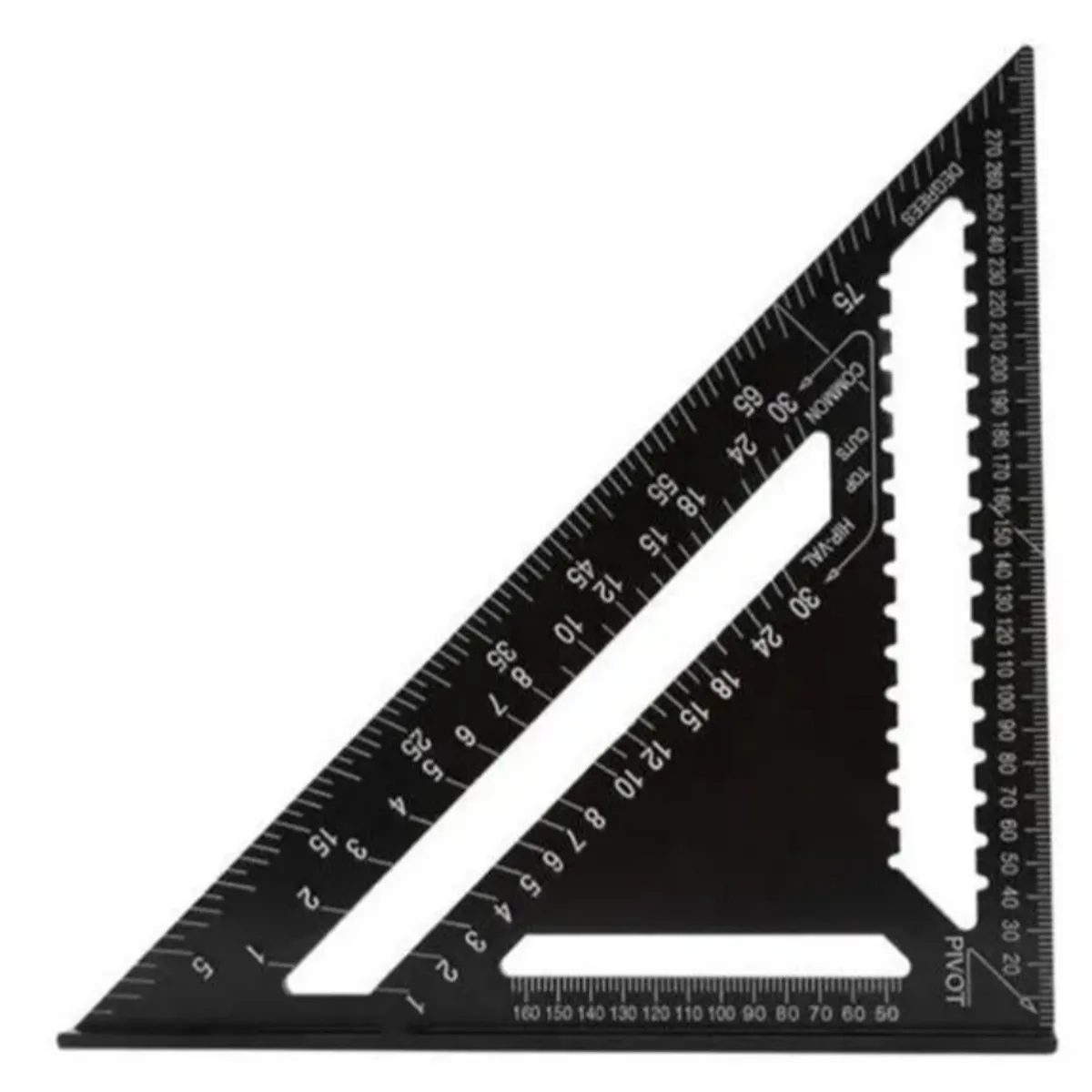 GENERICO - Escuadra Rapida Metrica Aluminio Carpinteria Negro 12 Pulgadas