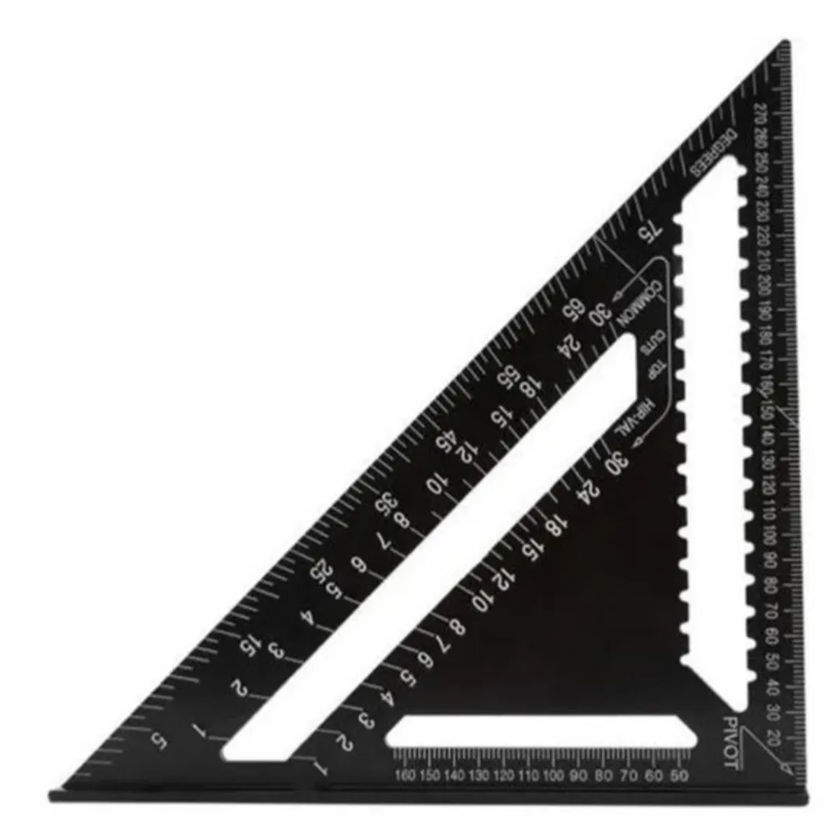 GENERICO - Escuadra Rapida Metrica Aluminio Carpinteria Negro 12 Pulgadas