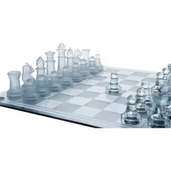 GENERICO - Ajedrez Cristal Calidad 26 X 26 Cristal Juego Mesa Lujo