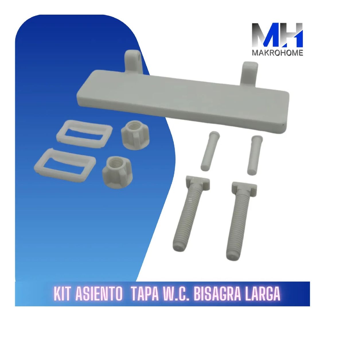 GENERICO - Kit Asiento Tapa Wc Aquakit Bisagra Larga Facil Instalacion