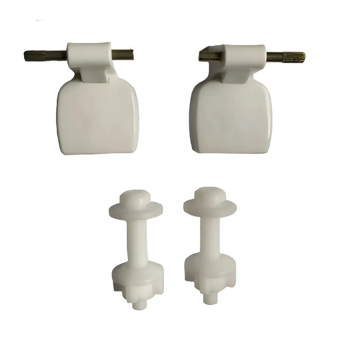 GENERICO - Kit Bisagras Cuadradas Aquakit Asiento Tapa Wc Blanco