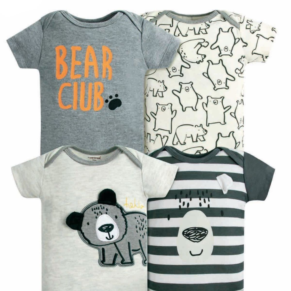 TEDMIMAK - bodys manga corta set 4 unidades osito