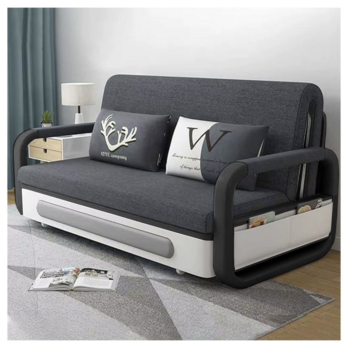 GENERICO - Futón Steel Negro Marengo