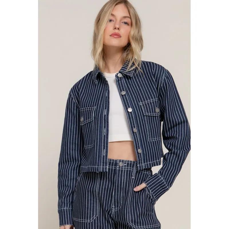 VRUSSO - Chaqueta Denim Algodón Manga Larga