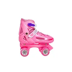 GENERICO - Patines rollers niña más protectores y casco talla M 33-36 rosado