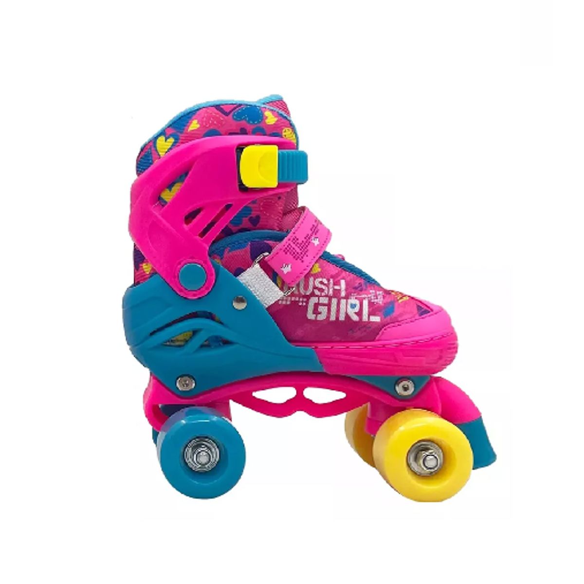 GENERICO - Patines ajustables T 30-33 + protecciones rosado