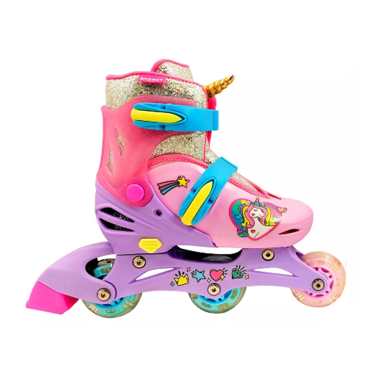 GENERICO - Patines 2 en 1 3 ruedas talla 29 a 33 rosado