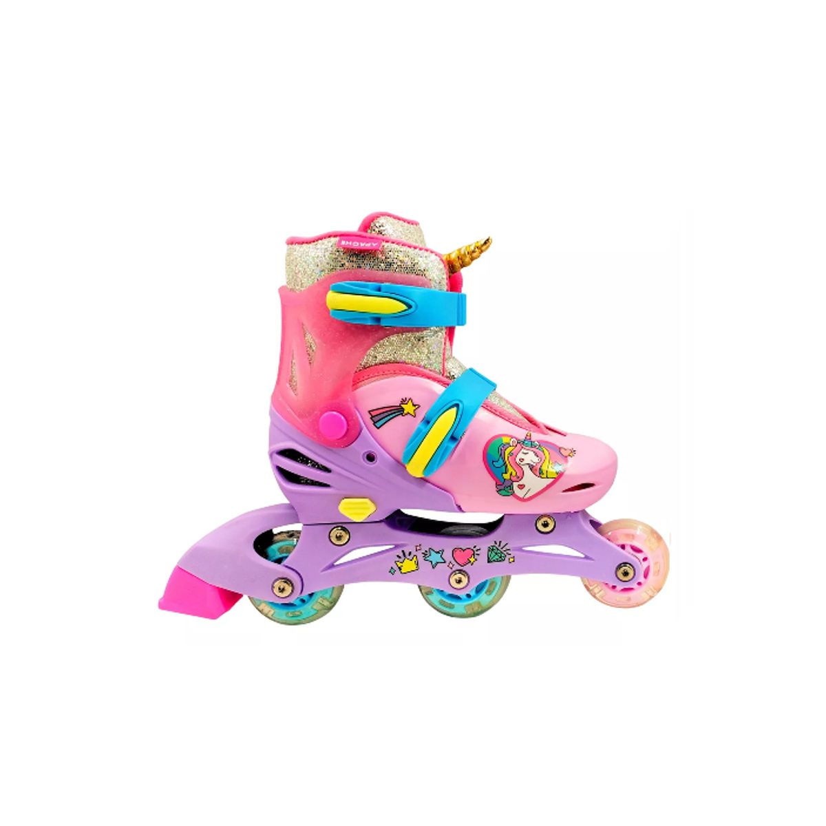 GENERICO - Patines 2 en 1 3 ruedas talla 29 a 33 rosado