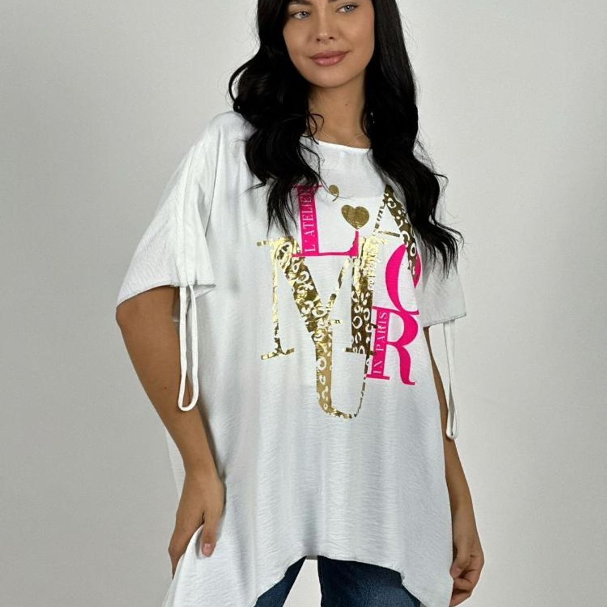 ENIGMATICA BOUTIQUE - Polera Casual Crepé Diseño Print Amour