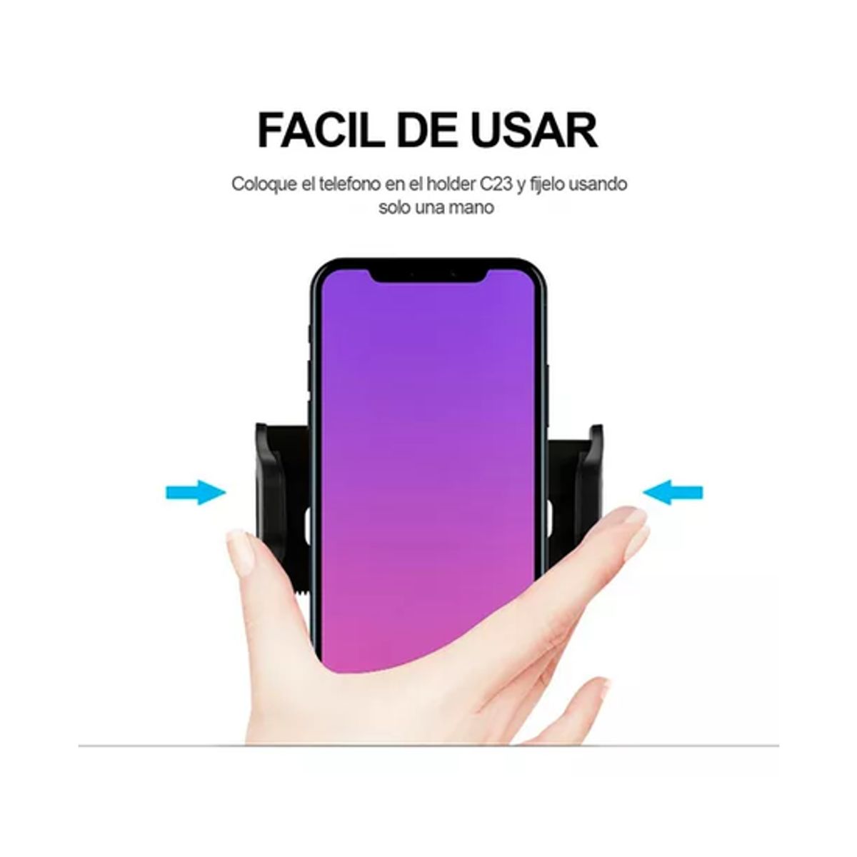 GENERICO - Soporte Porta Celular Carro Auto Espejo Retrovisor 360° Negro