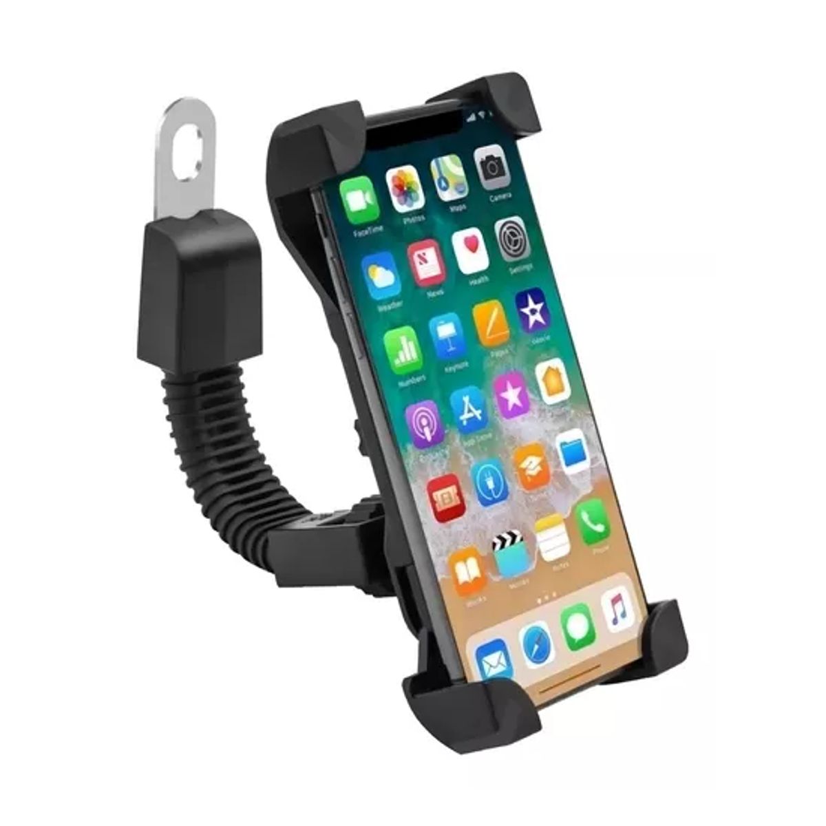GENERICO - Porta Smartphone Celular Metálico Para Moto Bicicleta Grande Color Negro
