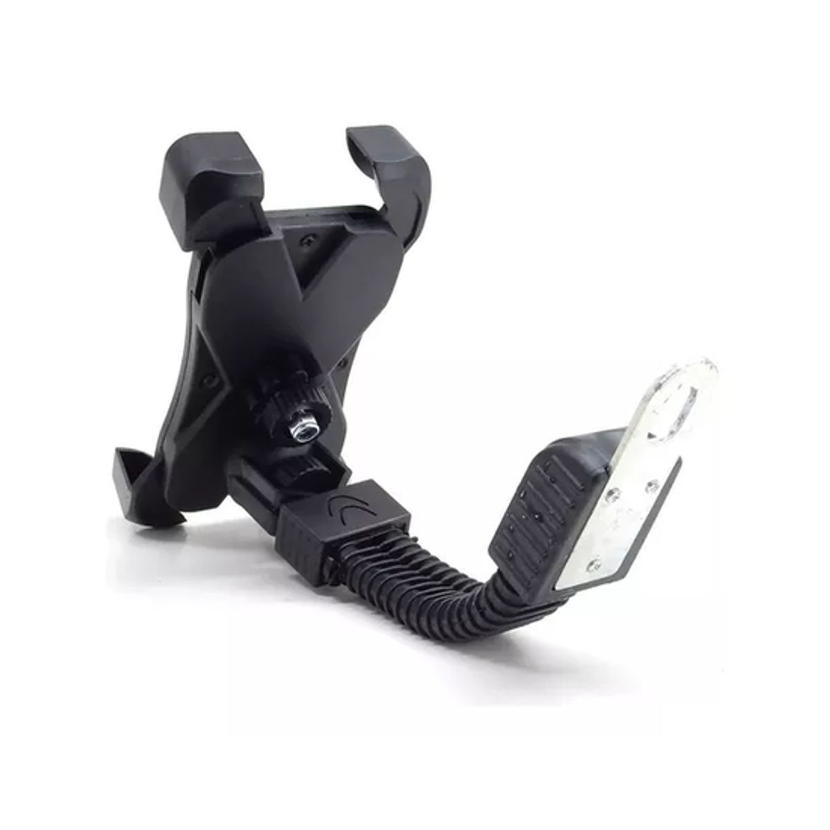 GENERICO - Soporte Porta Celular Móvil Moto Bici Metálico Antivibración Color Negro