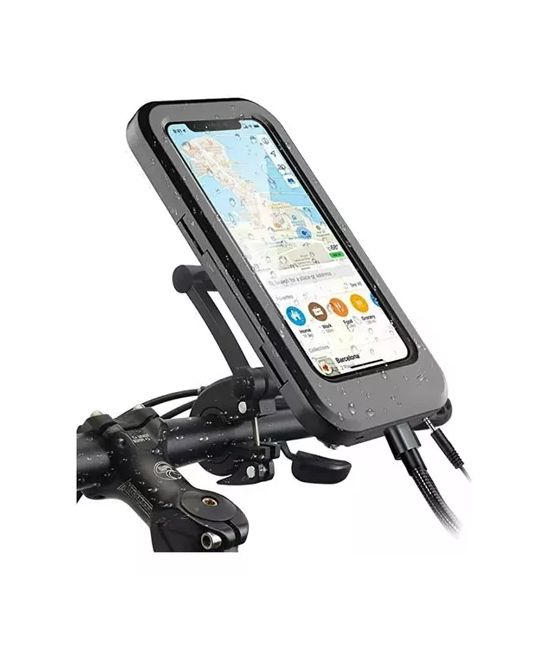 GENERICO Porta Soporte De Celular Bicicleta Y Moto Impermeable Negro