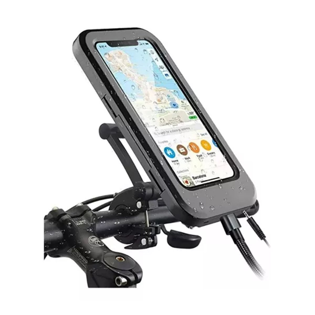 GENERICO - Porta Soporte De Celular Bicicleta Y Moto Impermeable Negro