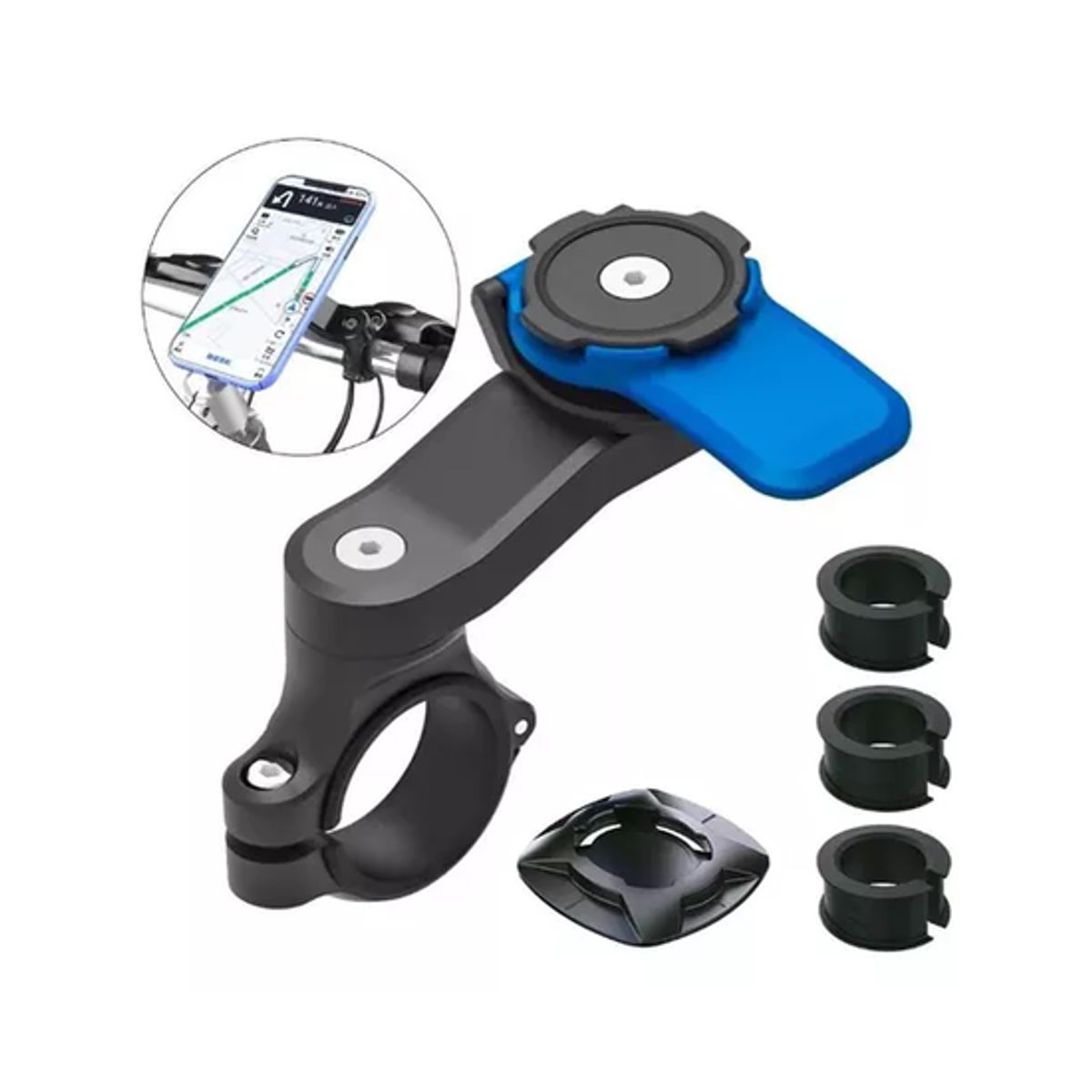 GENERICO - Porta Soporte Celular Bicicleta Moto Impermeable Táctil Color Negro