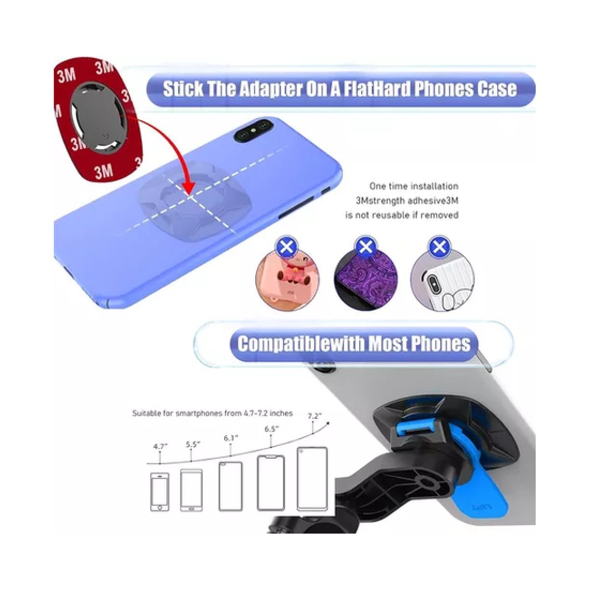 GENERICO - Porta Soporte Celular Bicicleta Moto Impermeable Táctil Color Negro