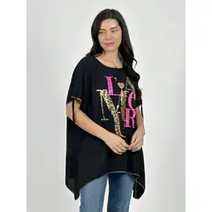 ENIGMATICA BOUTIQUE - Polera Casual Crepé Diseño Print Amour