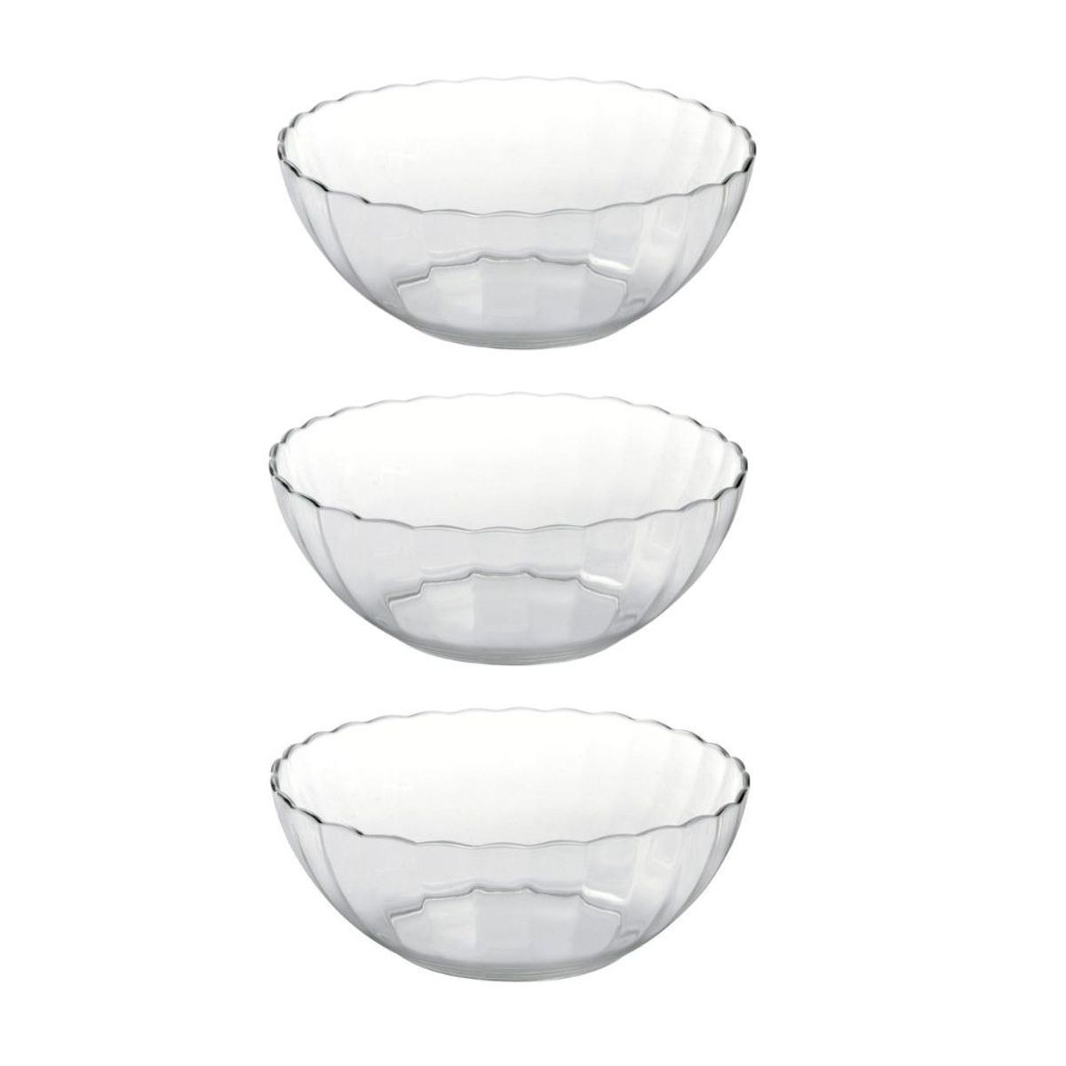 MARINEX - Pack De 3 Ensaladera BOWL De 1 Lt Bella Vidrio Templado Marinex