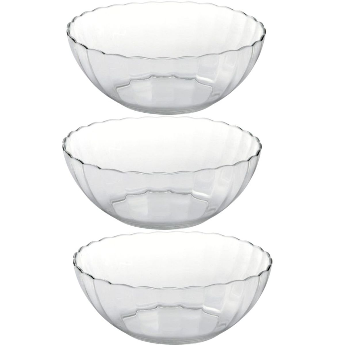 MARINEX - Pack 3 Ensaladeras BOWL De 2 Litros Bella Vidrio Marinex