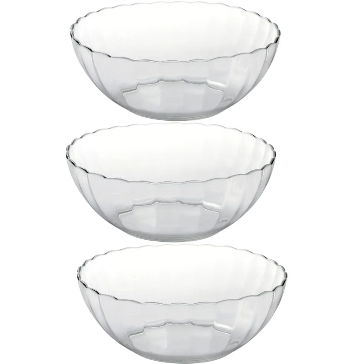 MARINEX - Pack 3 Ensaladeras BOWL De 2 Litros Bella Vidrio Marinex
