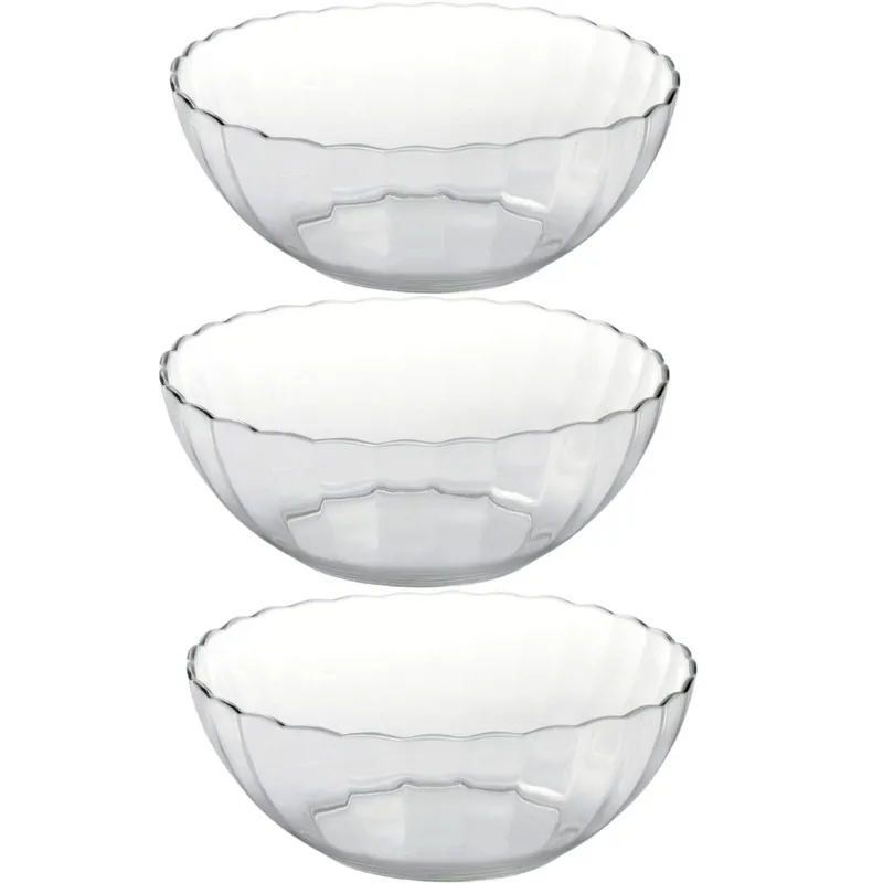 MARINEX - Pack 3 Ensaladeras BOWL De 2 Litros Bella Vidrio Marinex