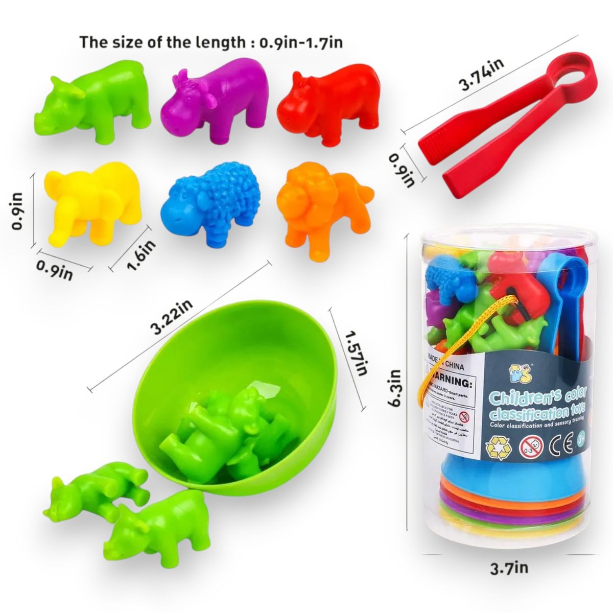 GENERICO - JUEGO DE CLASIFICACION DE ANIMALES CONTEO Y COLORES