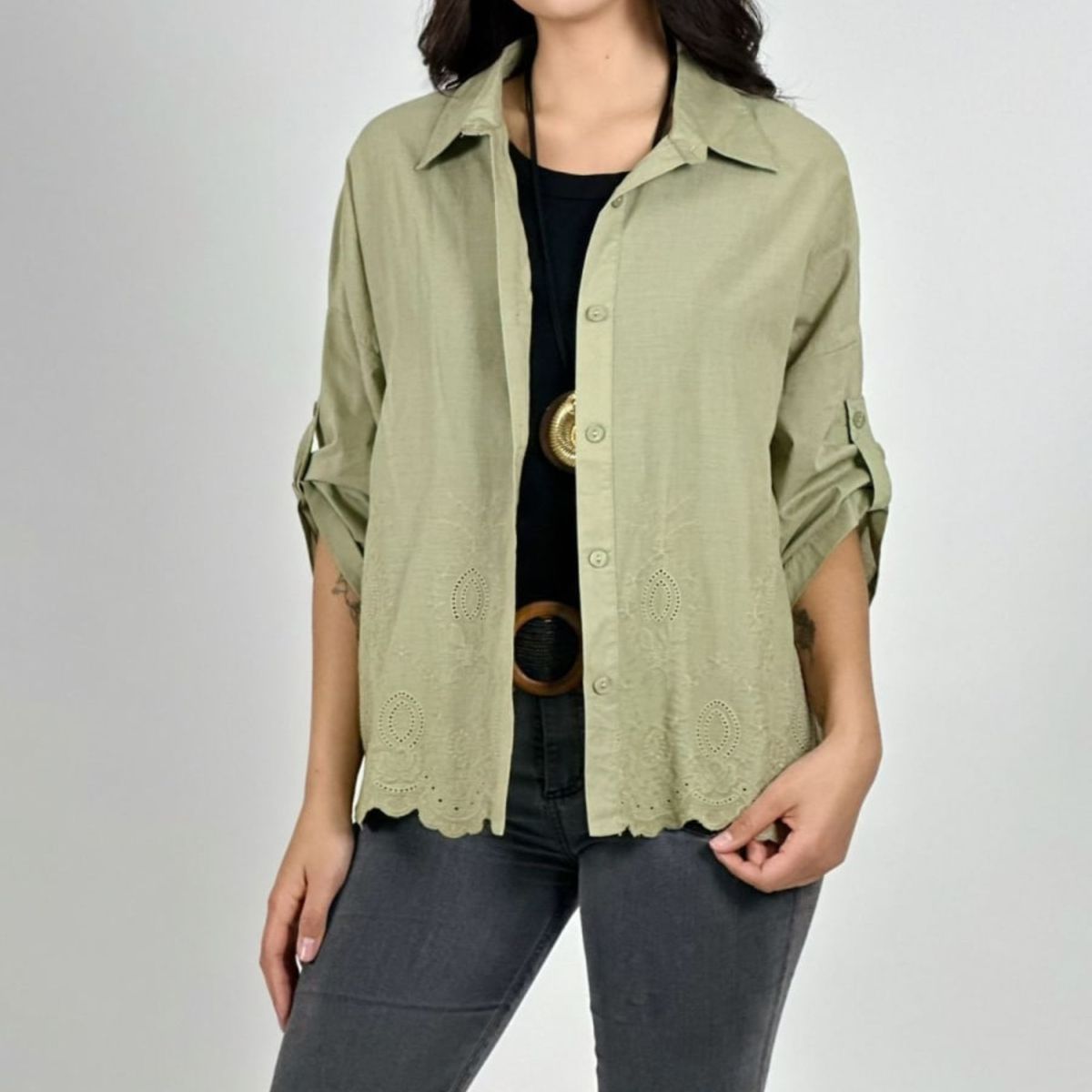 ARRAKASTA - Blusa de broderie talla única