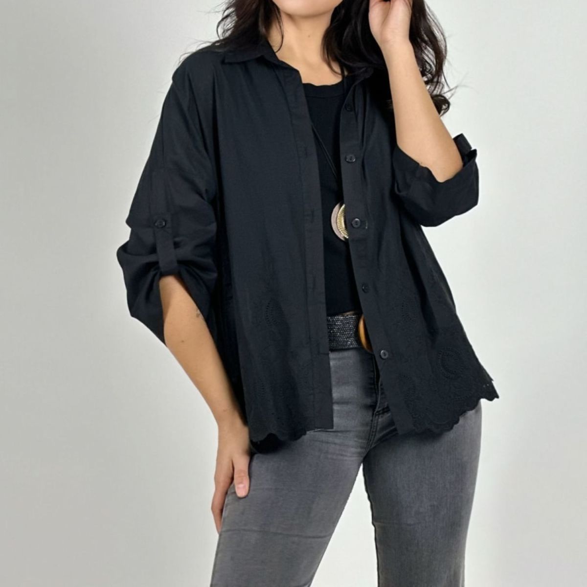 ARRAKASTA - Blusa de broderie talla única