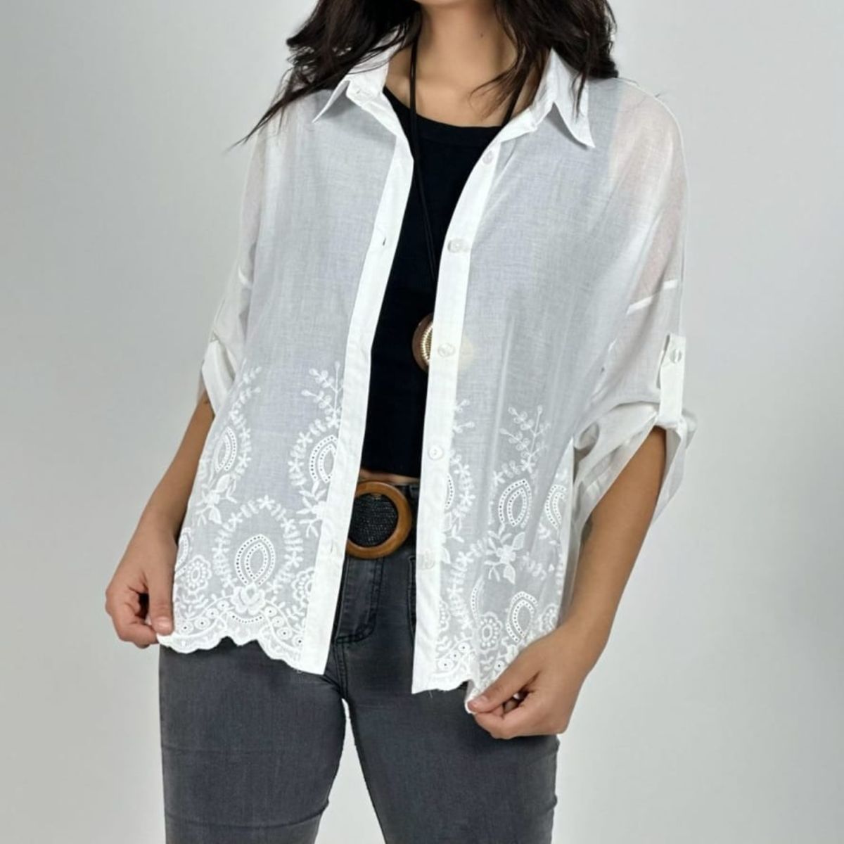 ARRAKASTA - Blusa de broderie talla única