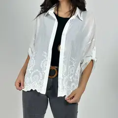 ARRAKASTA - Blusa de broderie talla única