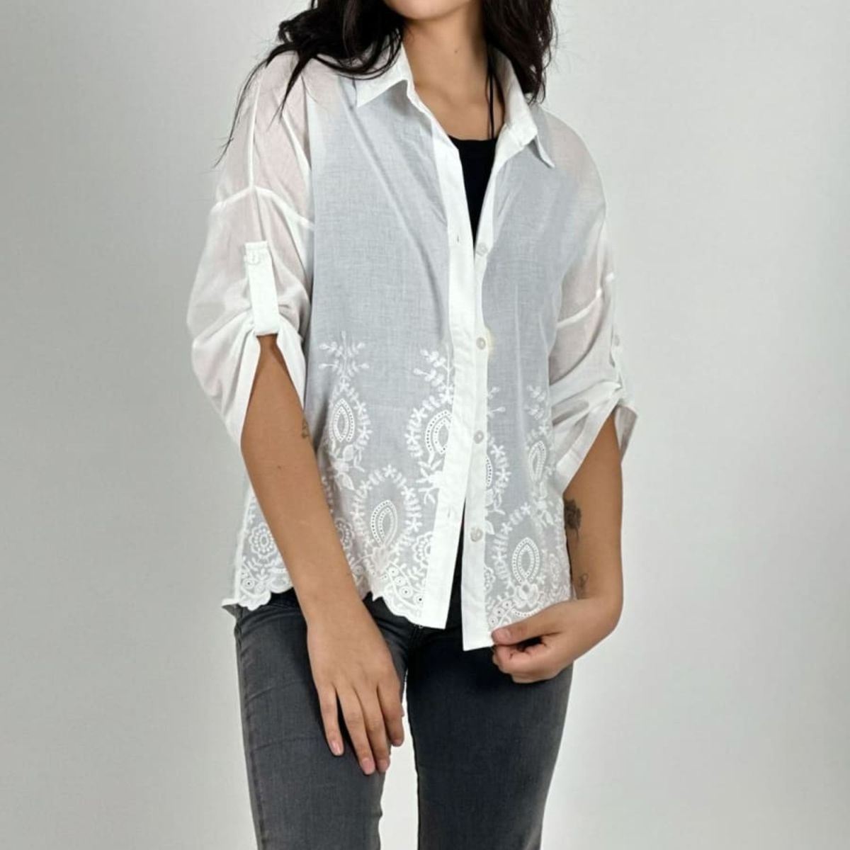 ARRAKASTA - Blusa de broderie talla única