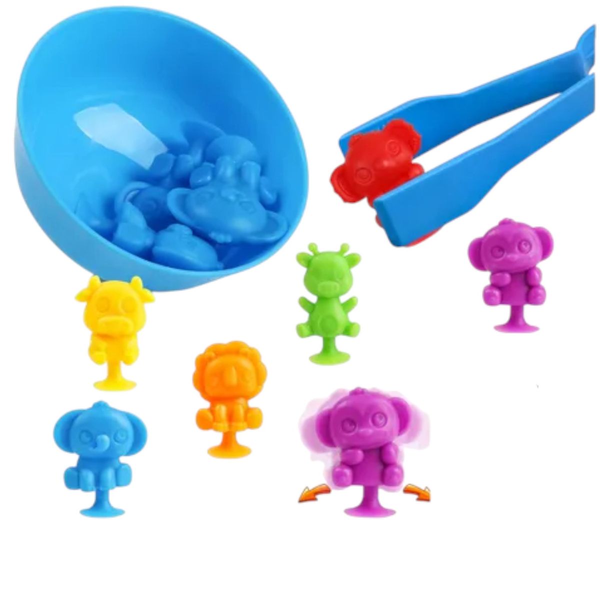 GENERICO - JUEGO DE CLASIFICACION DE ANIMALES CON VENTOSA MONTESSORI CONTEO