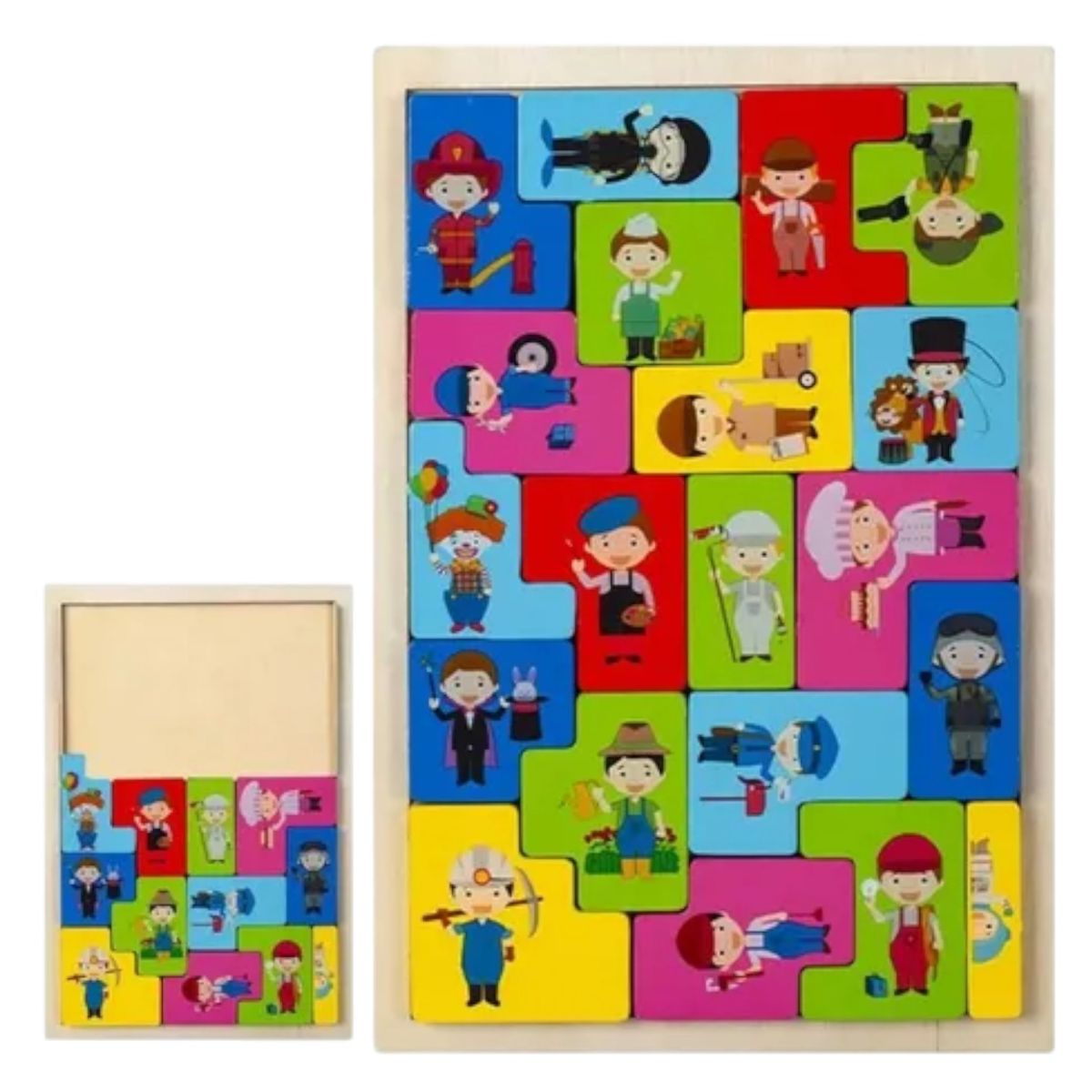 GENERICO - JUEGO DE PUZZLE ROMPECABEZAS 3D PROFESIONES MONTESSORI