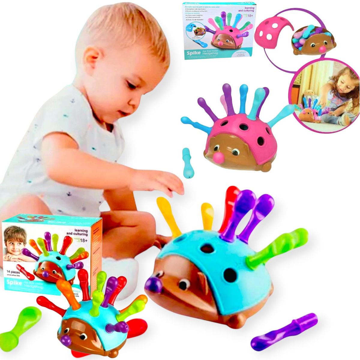 GENERICO - Juego De Aprendizaje Educativos Montessori Erizo Encajes