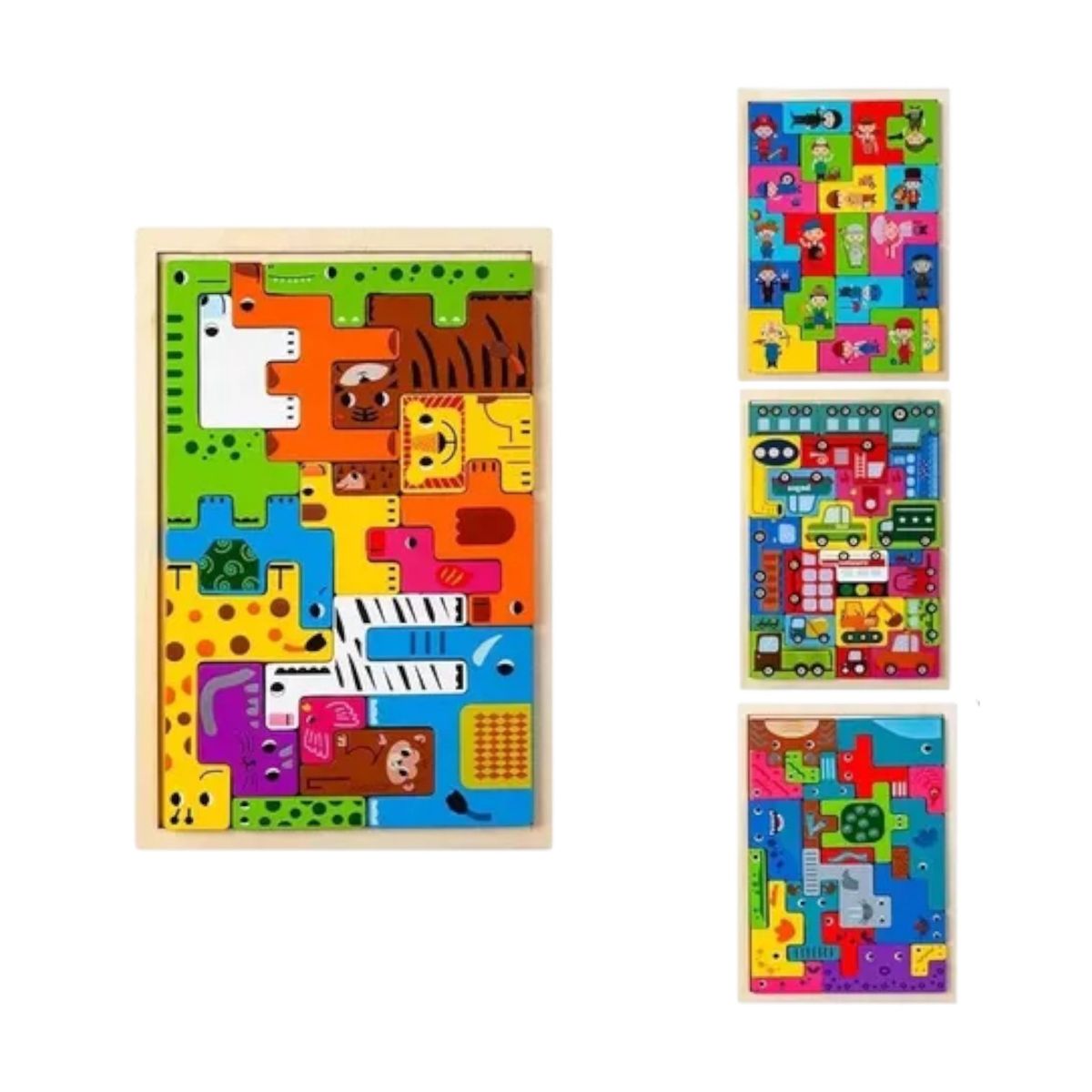 GENERICO - JUEGO DE PUZZLE ROMPECABEZAS 3D ANIMALES SALVAJES MONTESSORI