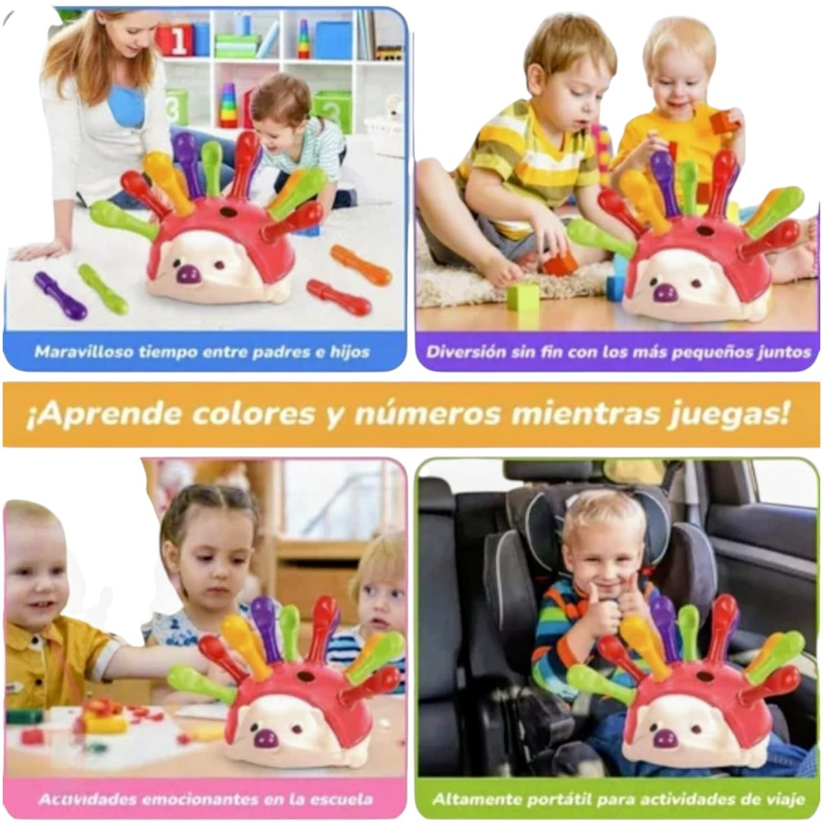 GENERICO - Juego De Aprendizaje Educativos Montessori Erizo Encajes