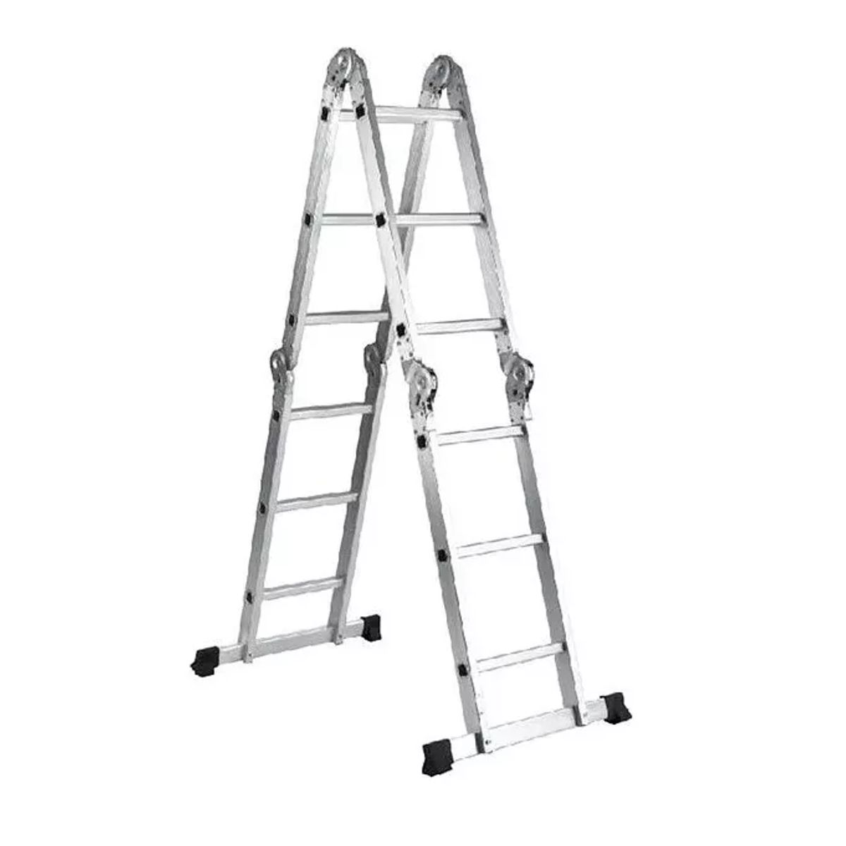 GENERICO - Escalera multifuncional 12 peldaños 4x3 color metal