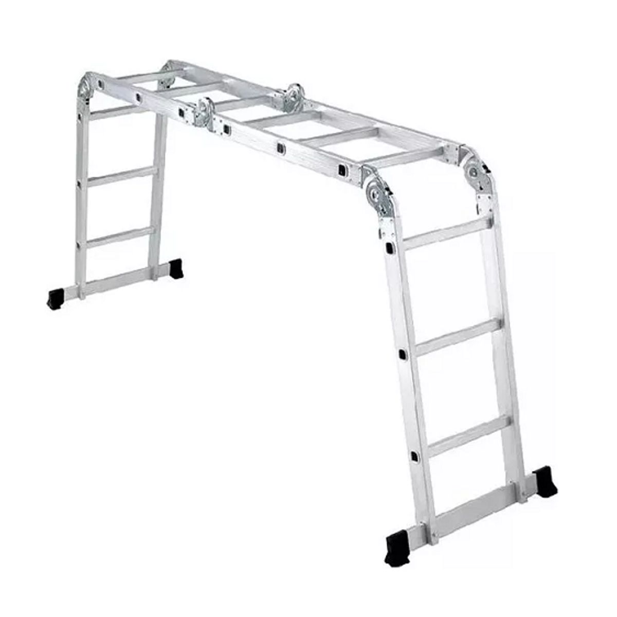 GENERICO - Escalera multifuncional 12 peldaños 4x3 color metal