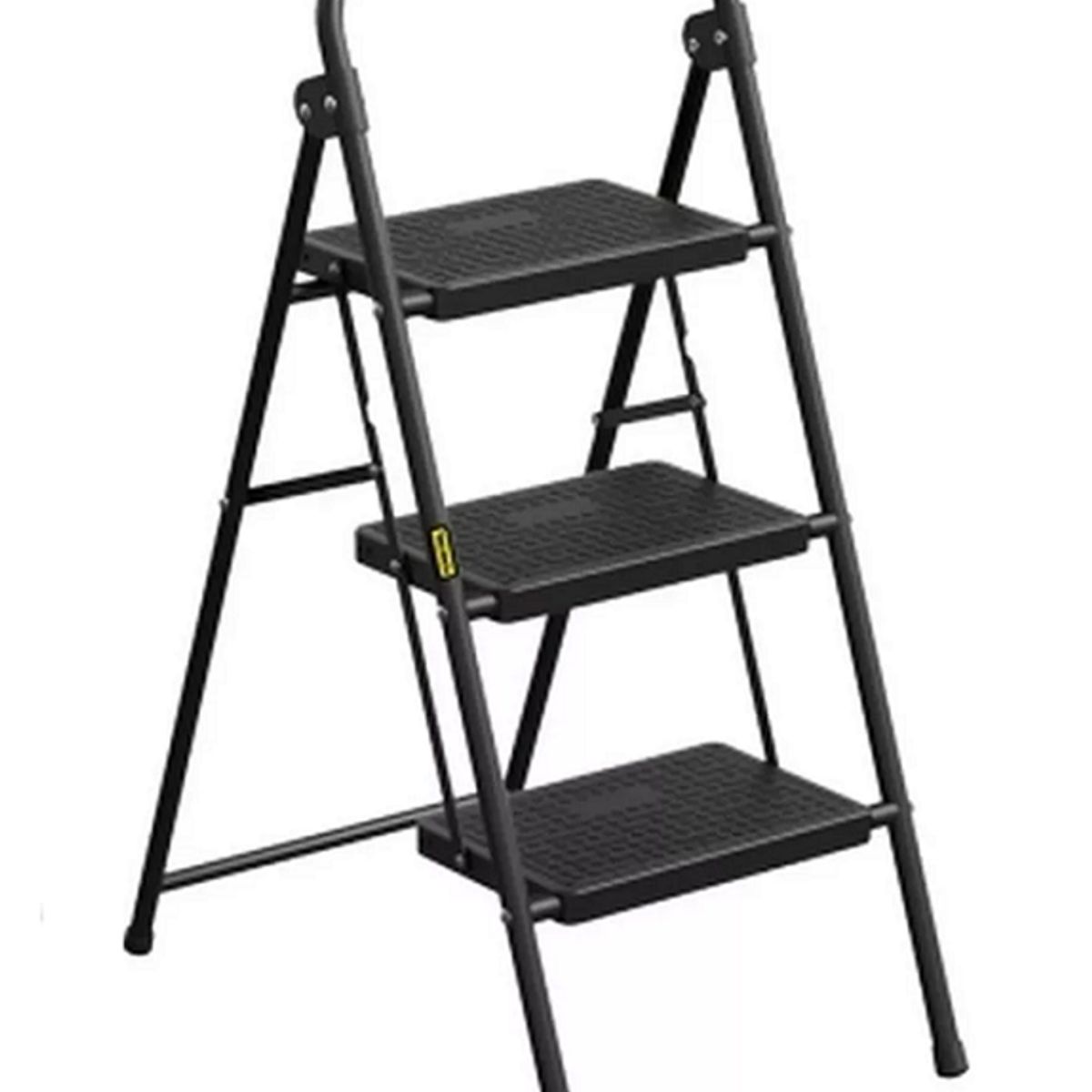 GENERICO - Escalera plegable multiuso 3 peldaños color negro