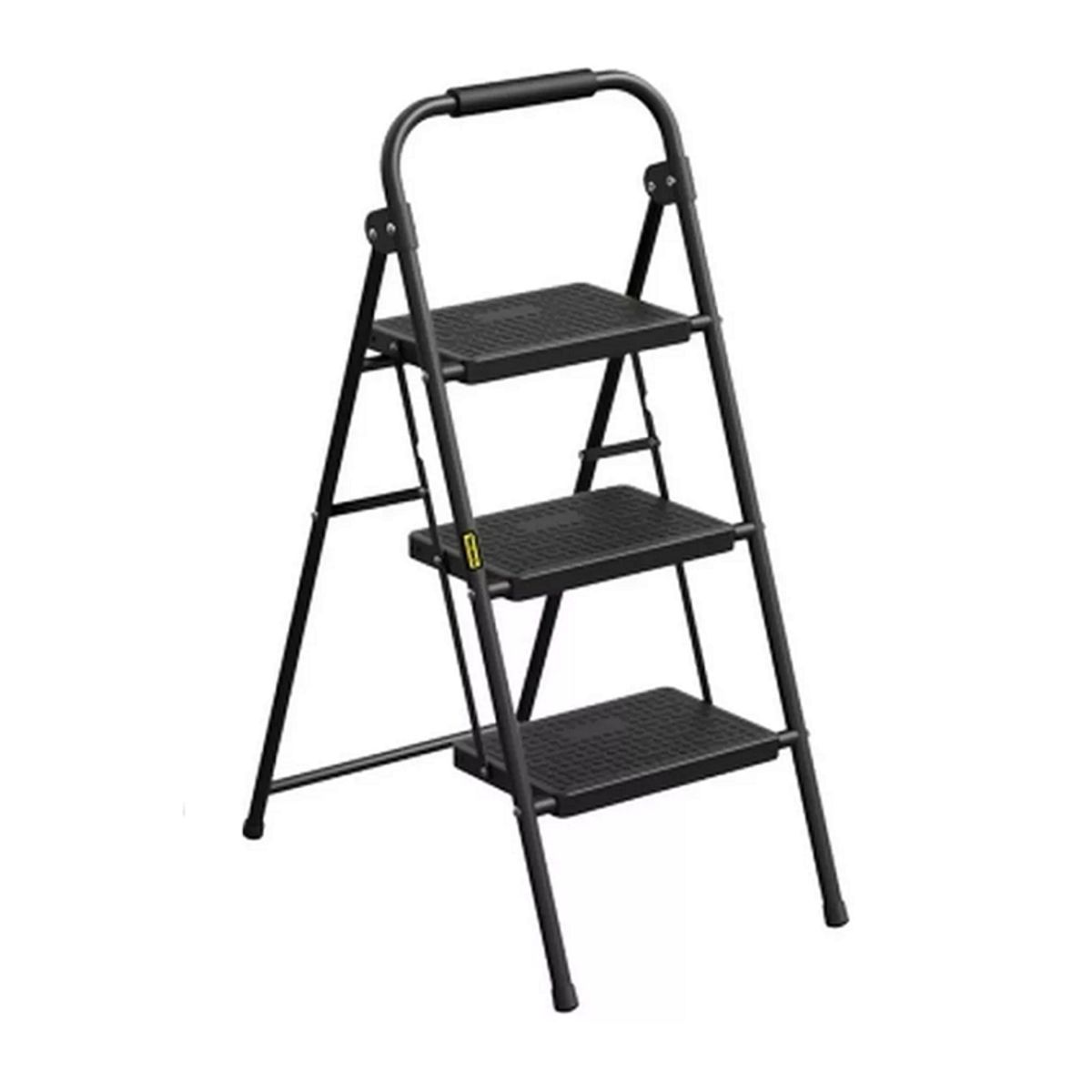 GENERICO - Escalera plegable multiuso 3 peldaños color negro