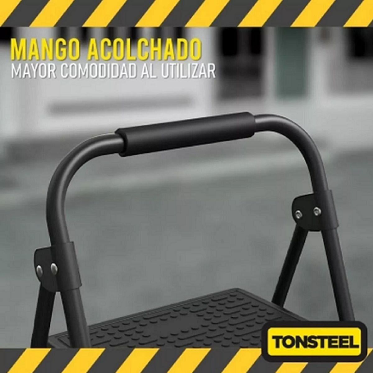 GENERICO - Escalera plegable multiuso 3 peldaños color negro