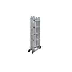 GENERICO - Escalera aluminio multiuso 57 mts color gris.