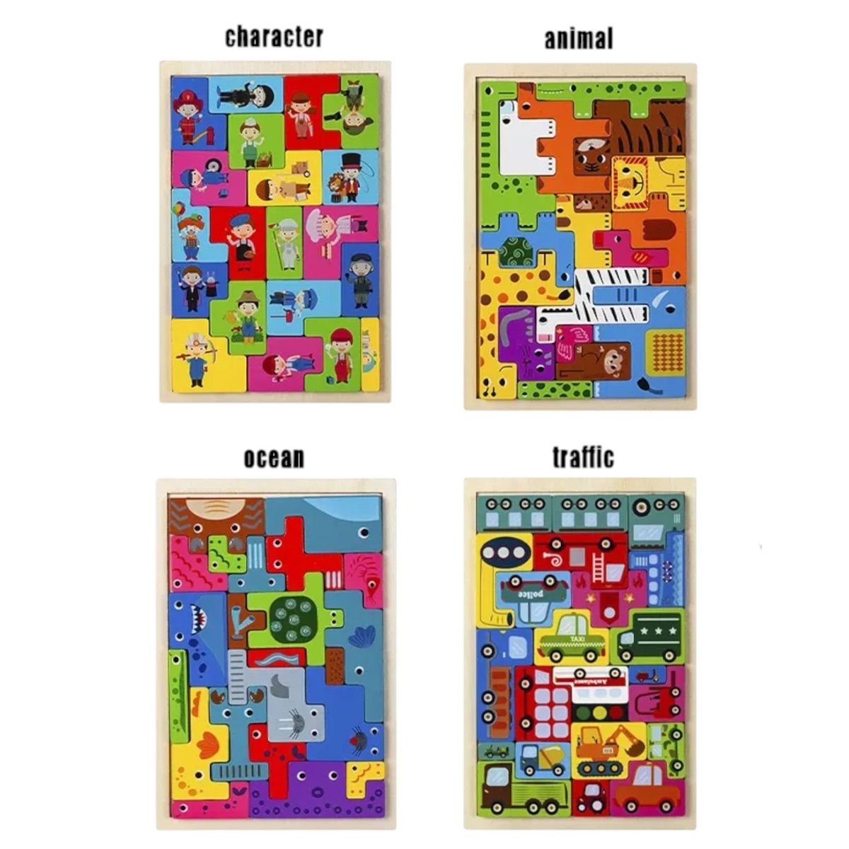 GENERICO - JUEGO DE PUZZLE ROMPECABEZAS 3D TRANSPORTE MONTESSORI