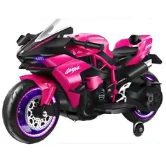 GENERICO - Moto a Batería Deportiva Ninja Rosa Infantil Electrica