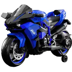 GENERICO - Moto a Batería Deportiva Ninja Azul Infantil Electrica