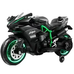 GENERICO - Moto a Batería Deportiva Ninja Negra Infantil Electrica