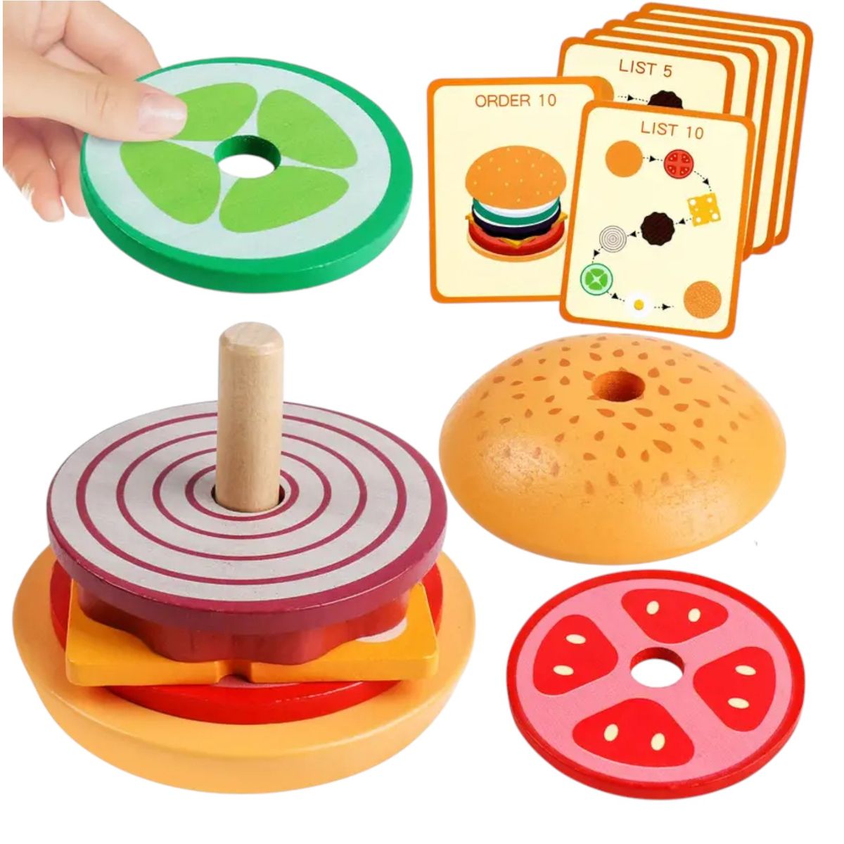 GENERICO - JUEGO DE HAMBURGUESA RECREANDO PEDIDO CON TARJETAS