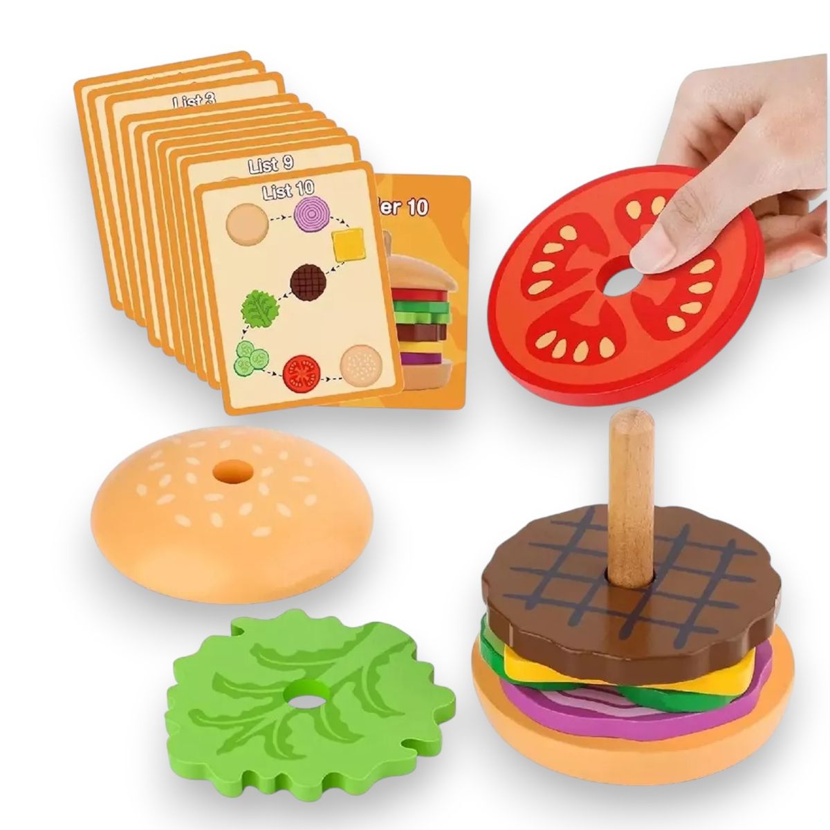 GENERICO - JUEGO DE HAMBURGUESA RECREANDO PEDIDO CON TARJETAS