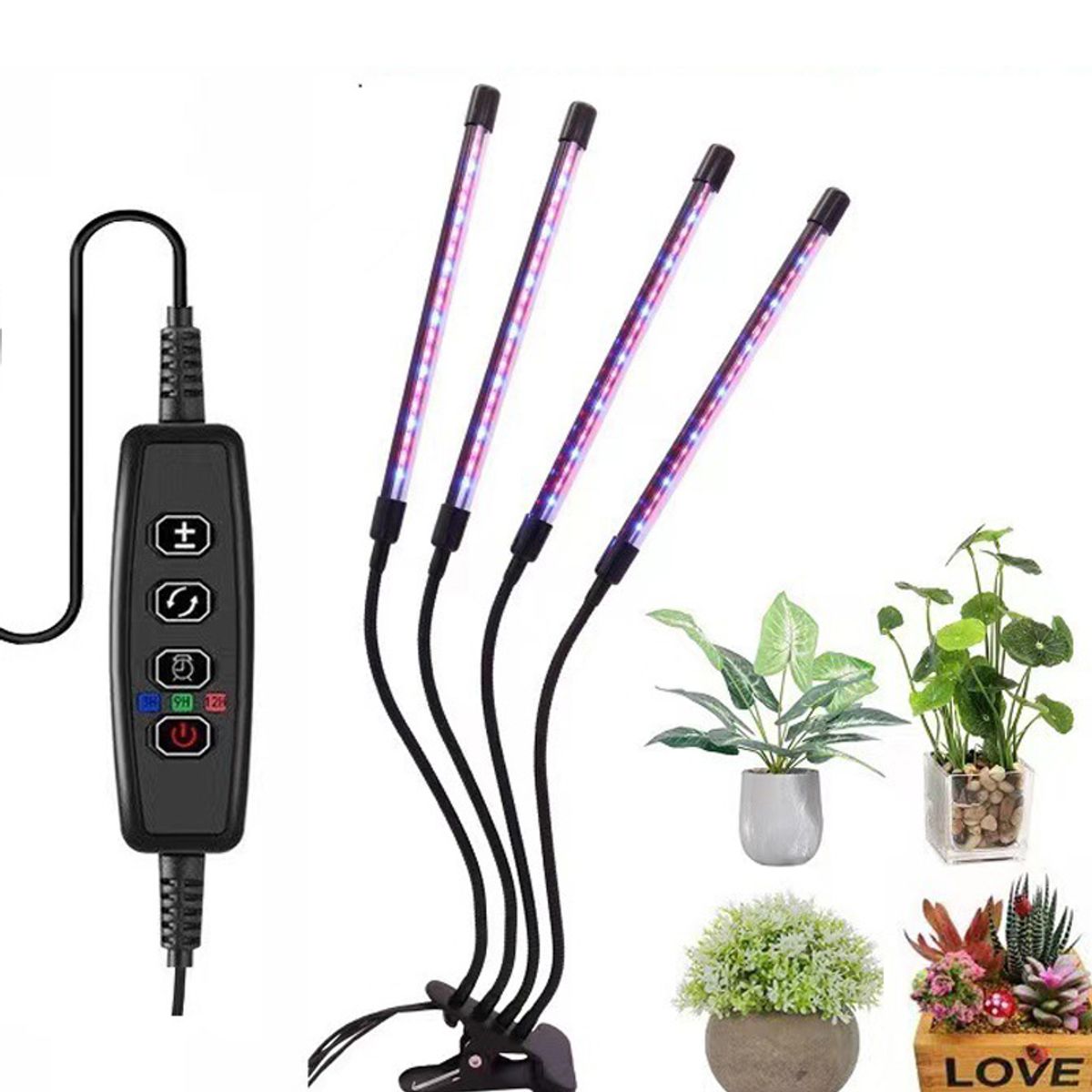 KINDA NICE - Luz De Crecimiento Led Planta Con 4 Tubos De Luz